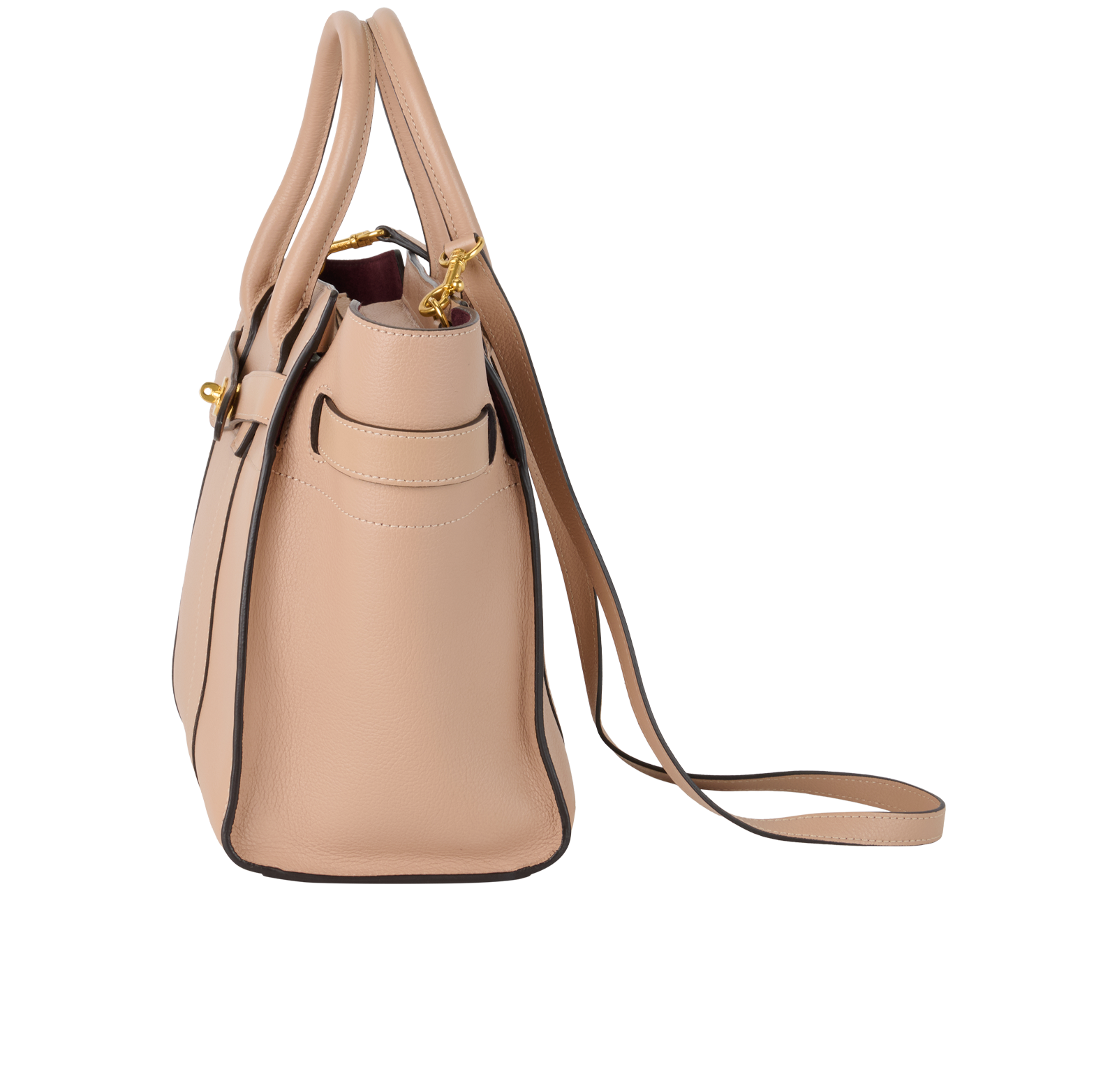 Small Zipped Bayswater, &pound;550, Handbags, Beige, Leather, Bottom view